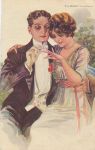 Antique Illustrated Postcard Puzzle -Will you marry me?