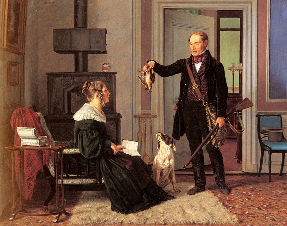 Royal Hunt Master Von Zeuthen And His Wife by Martinus Rørbye, 1839