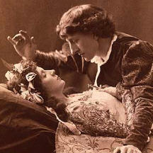 Sleeping Beauty and Prince Charming, Antique Postcard Image