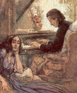Frédéric Chopin and George Sand, 1917 by Adolf Karpellus