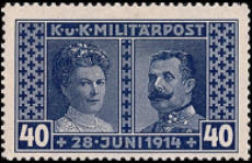 1917 stamp honoring Franz and Sophie.