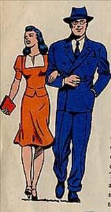 1940's illustration of Clark and Lois
